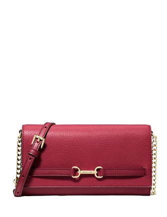 Michael Michael Kors Carson Large Pebbled Leather Convertible Crossbody Bag Cherry