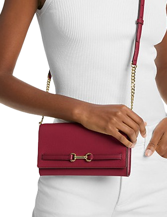 Michael Michael Kors Carson Large Pebbled Leather Convertible Crossbody Bag Cherry