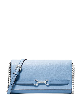 Michael Michael Kors Carson Large Pebbled Leather Convertible Crossbody Bag Sky Blue