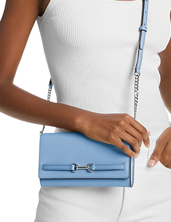 Michael Michael Kors Carson Large Pebbled Leather Convertible Crossbody Bag Sky Blue
