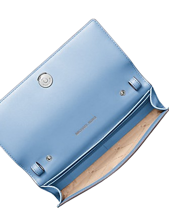 Michael Michael Kors Carson Large Pebbled Leather Convertible Crossbody Bag Sky Blue