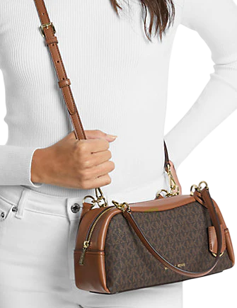 Michael Michael Kors Cecily Small Signature Logo Shoulder Bag Brown