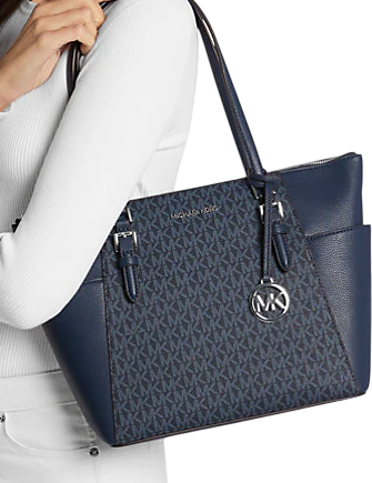 Michael Michael Kors Charlotte Large Logo and Leather Top-Zip Tote Michael Michael Kors Charlotte Large Logo and Leather Top-Zip Tote