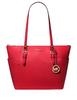 Michael Michael Kors Charlotte Large Saffiano Leather Top Zip Tote Bag Bright Red