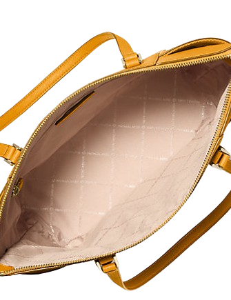 Michael Michael Kors Charlotte Large Saffiano Leather Top Zip Tote Bag Golden Rod