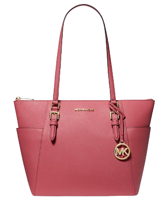 Michael Michael Kors Charlotte Large Saffiano Leather Top Zip Tote Bag Light Berry Sorbet