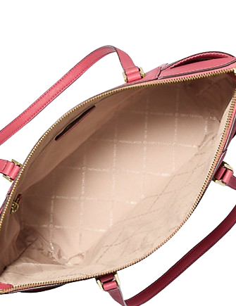 Michael Michael Kors Charlotte Large Saffiano Leather Top Zip Tote Bag Light Berry Sorbet