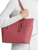 Michael Michael Kors Charlotte Large Saffiano Leather Top Zip Tote Bag Light Berry Sorbet