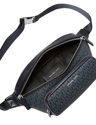 Michael Michael Kors Cooper Logo Belt Bag Admiral Navy and Pale Blue