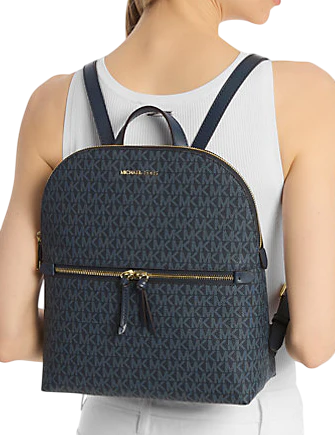 Michael Michael Kors Dallas Medium Signature Logo Backpack Admiral