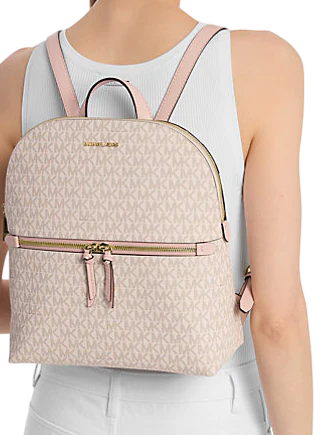 Michael Michael Kors Dallas Medium Signature Logo Backpack  Powder Blush