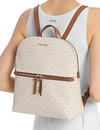 Michael Michael Kors Dallas Medium Signature Logo Backpack Vanilla