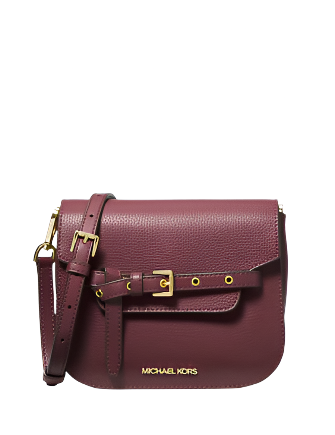 Michael Michael Kors Emilia Small Leather Crossbody Bag Oxblood