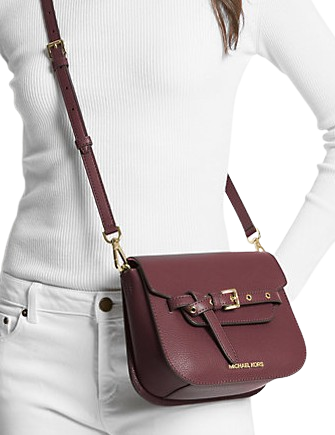 Michael Michael Kors Emilia Small Leather Crossbody Bag Oxblood