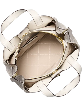 Michael Michael Kors Emilia Small Logo Satchel Light Cream