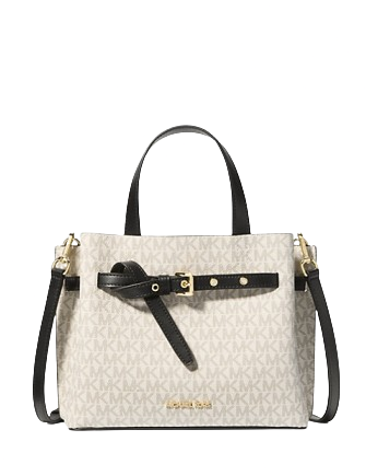 Michael Michael Kors Emilia Small Logo Satchel Vanilla Black