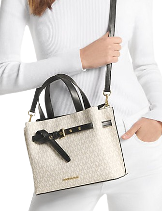 Michael Michael Kors Emilia Small Logo Satchel Vanilla Black