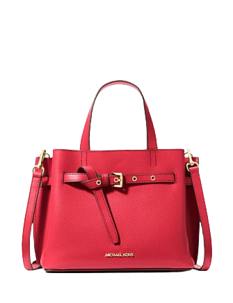 Michael Michael Kors Emilia Small Pebbled Leather Satchel Bright Red