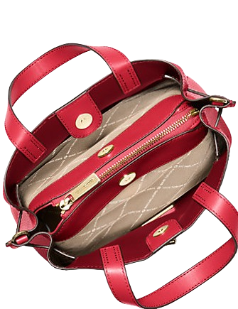 Michael Michael Kors Emilia Small Pebbled Leather Satchel Bright Red