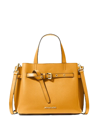 Michael Michael Kors Emilia Small Pebbled Leather Satchel Golden Rod