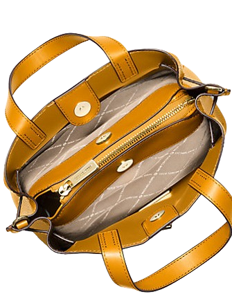 Michael Michael Kors Emilia Small Pebbled Leather Satchel Golden Rod