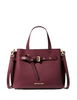 Michael Michael Kors Emilia Small Pebbled Leather Satchel Oxblood