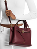Michael Michael Kors Emilia Small Pebbled Leather Satchel Oxblood