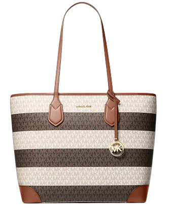 Michael Michael Kors Eva Large Striped Signature Logo Tote Bag Michael Michael Kors Eva Large Striped Signature Logo Tote Bag