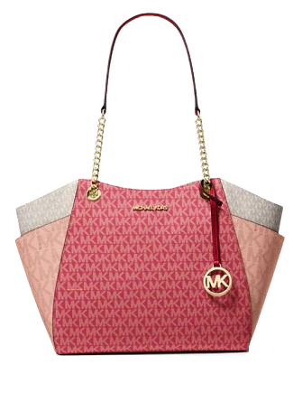 jet set travel large logo tote bag michael kors Michael Michael Kors Jet Set Large Color-Block Signature Logo Tote Bag