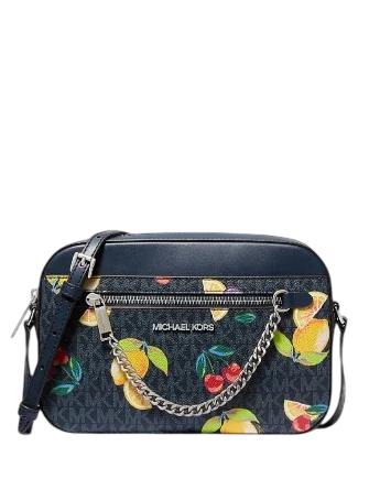 Michael Michael Kors Jet Set Large Fruit Print Logo Crossbody Bag