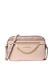 Michael Michael Kors Jet Set Large Metallic Signature Logo Crossbody Bag Powder Blush