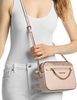 Michael Michael Kors Jet Set Large Metallic Signature Logo Crossbody Bag Powder Blush