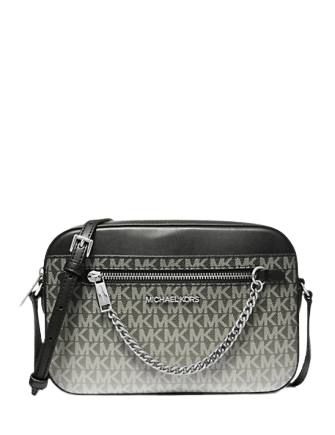 Michael Michael Kors Jet Set Large Ombre Signature Logo Crossbody Black