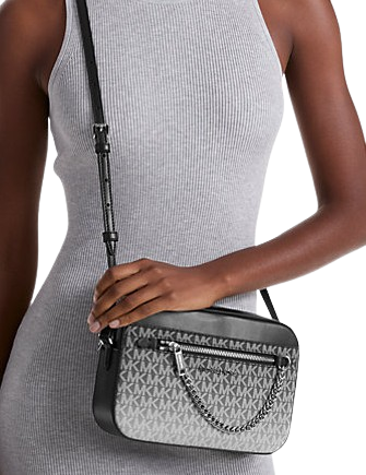 Michael Michael Kors Jet Set Large Ombre Signature Logo Crossbody Black