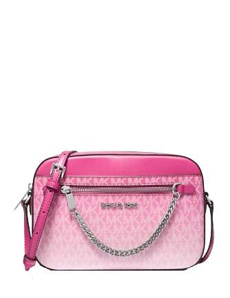 Michael Michael Kors Jet Set Large Ombre Signature Logo Crossbody Dragon Fruit