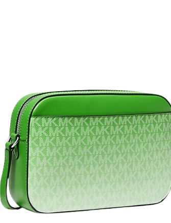 Michael Michael Kors Jet Set Large Ombre Signature Logo Crossbody Jungle Green