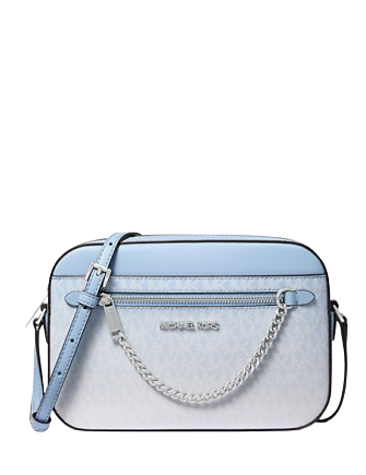 Michael Michael Kors Jet Set Large Ombre Signature Logo Crossbody Light Sky