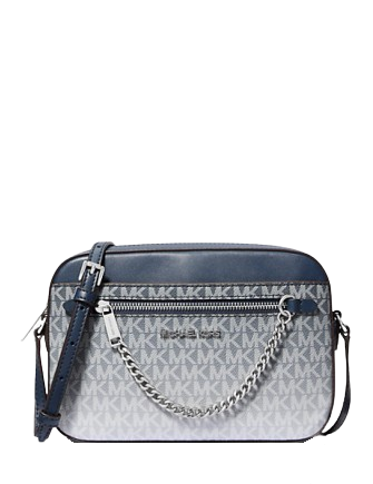 Michael Michael Kors Jet Set Large Ombre Signature Logo Crossbody Navy