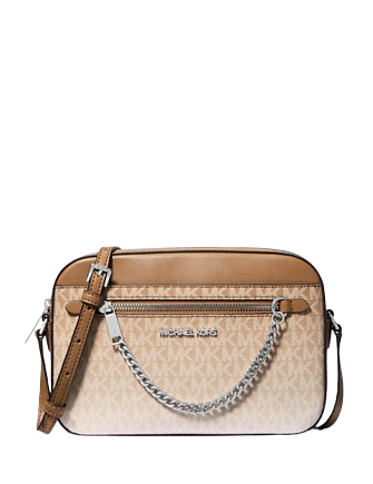Michael Michael Kors Jet Set Large Ombre Signature Logo Crossbody Tusk