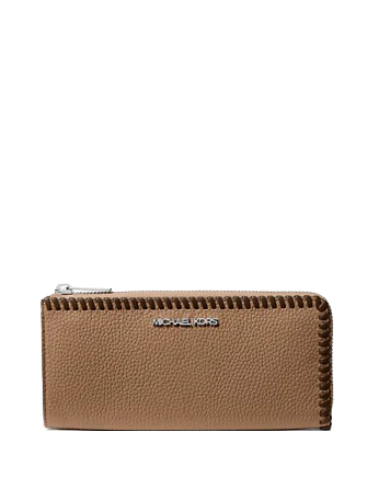 Michael Michael Kors Jet Set Large Pebbled Leather Quarter-Zip Wallet