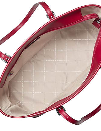 Michael Michael Kors Jet Set Large Printed Signature Logo Tote Bag Dark Raspberry