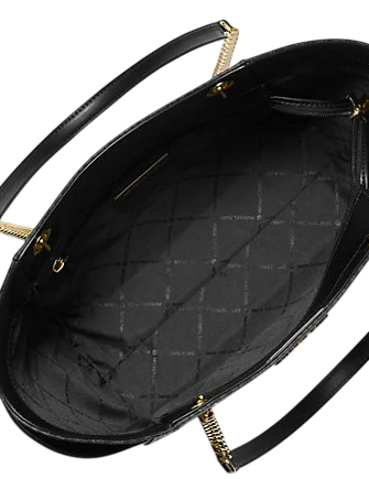 Michael Michael Kors Jet Set Large Signature Logo Shoulder Bag Black