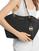 Michael Michael Kors Jet Set Large Signature Logo Shoulder Bag Black