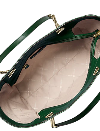 Michael Michael Kors Jet Set Large Signature Logo Shoulder Bag Moss