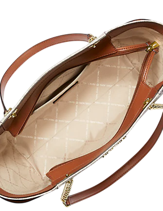 Michael Michael Kors Jet Set Large Signature Logo Shoulder Bag Vanilla