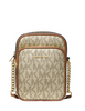 Michael Michael Kors Jet Set Medium Metallic Signature Logo Crossbody Bag  Pale Gold