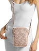 Michael Michael Kors Jet Set Medium Metallic Signature Logo Crossbody Bag Rose Gold