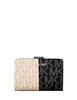 Michael Michael Kors Jet Set Medium Two-Tone Logo Wallet Black Combo