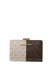 Michael Michael Kors Jet Set Medium Two-Tone Logo Wallet Brown