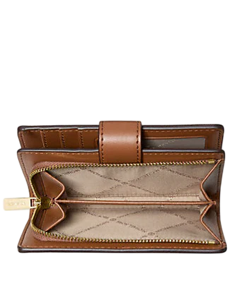 Michael Michael Kors Jet Set Medium Two-Tone Logo Wallet Brown